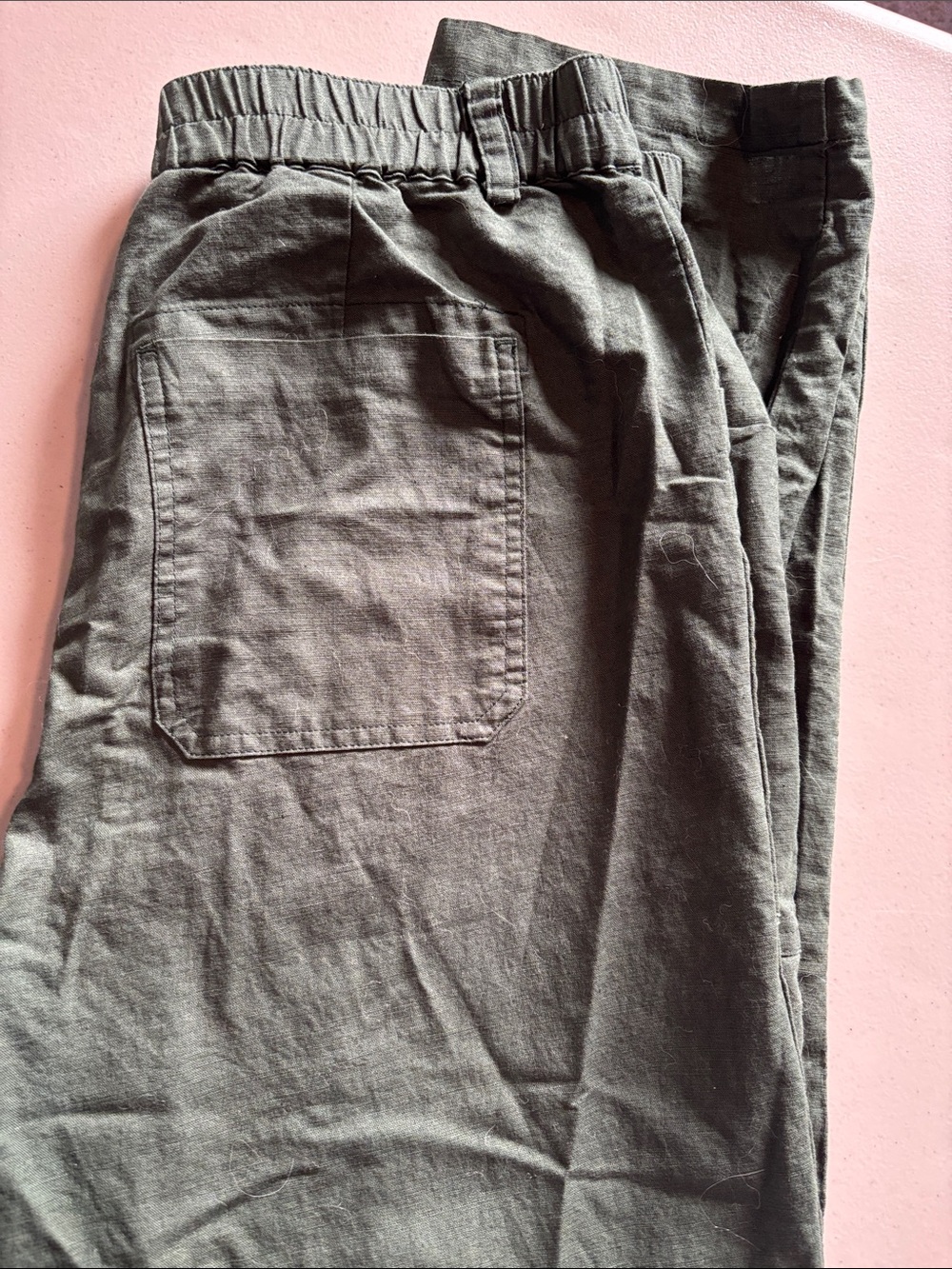 Women’s Green Linen Pant - Picture 4 of 4
